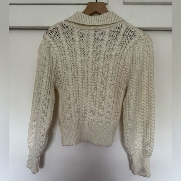 Revolve x 1. State Cream Crew Neck Cable Knit Sweater Small - Picture 4 of 8